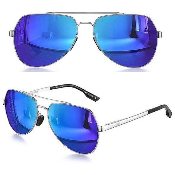 Aviator Sunglasses for Men Women Polarized New , Dark Blue - Picture 2 of 6